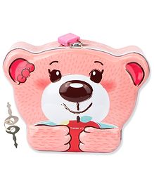 Fiddlerz Money Bank for Kids Piggy Bank Metal Body Money Saving ATM for Kids Girls Boys with Lock and Key Secure Coin Bank for Kids Best Return Gift - Pink