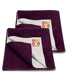 Bey Bee Cotton Baby Bed Protecting Mat Large Size Pack Of 2 - Purple
