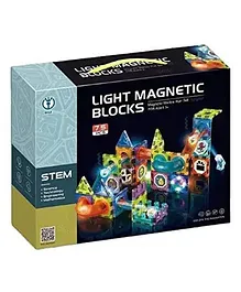 Yamama Light Magnetic Tiles Building Blocks  Clear STEM Educational Toys Magnetic Marble Run 75 Pieces (Color May Vary)