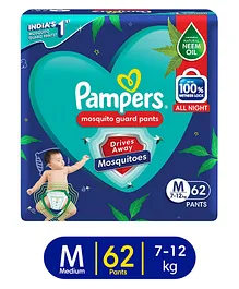 Pampers Mosquito Guard Baby Pant Style Diapers Medium - 62 Pants
