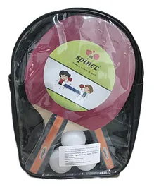 Spinec Tyro Table Tennis Playset 2 Bats & 3 Balls - Black Red