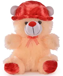 Goldenhub Teddy Bear Sitting With Cap Butter - Height 30 Cm