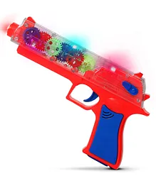 Baybee Transparent Glow Gear Gun Toys for Kids with Music & 3D Led Lights Fun Target Shooting Gun - (Color May Vary)