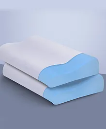 Sleepsia Cervical Memory Foam Cooling Gel Pillow, Orthopedic Pillow for Cervical Pain, Shoulder Pain Pillow, Neck Pain Support (Pack Of 2)