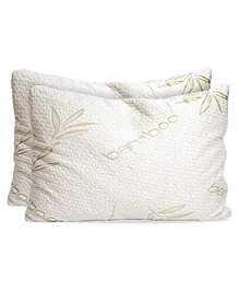 Sleepsia Shredded Bamboo Memory Foam Pillow for Neck Pain - Queen (Pack of 2)