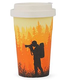 Earthism Eco-Friendly Bamboo Fibre Travel Coffee Mug with lid 400ml Photographer - Orange