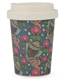 Earthism Eco-Friendly Bamboo Fibre Travel Coffee Mug with lid 350ml Fish - Multicolour
