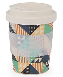 Earthism Eco-Friendly Bamboo Fibre Travel Coffee Mug with lid 350ml Geometric - Multicolor