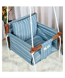 New Comers Garden Swing for Kids with 2 Pillows Stripe Print - Blue White