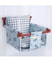 New Comers Garden Swing for Kids with 2 Pillows Checks Print - Multicolor