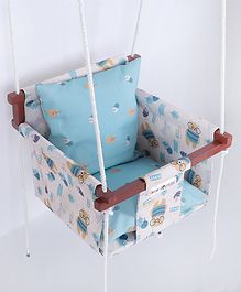 New Comers Garden Swing for Kids with 2 Pillows Checks Print - Orange White