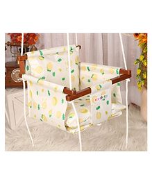 New Comers Garden Swing for Kids with 2 Pillows Lemon Print - Yellow