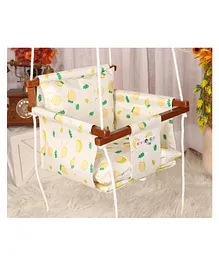 New Comers Garden Swing for Kids with 2 Pillows Lemon Print - Yellow