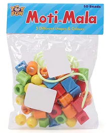 Toyfun Counting Beads Moti Mala 5 Different Shapes and Colours Multicolor - 50 Beads