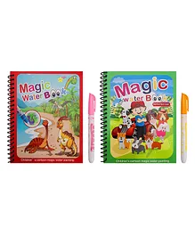 REZNOR Quick Dry Re Usable Magic Coloring Water Book with Magic Pen Pack of 2 (Color May Vary)