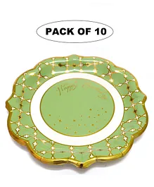 Shopping Time Happy Birthday Black Paper Plate Pack of 10 - Green