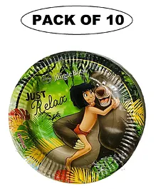 Shopping Time Jungle Book Paper Plate Pack of 10- Green