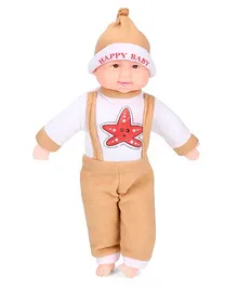 Kids Zone Laughing Doll Star Design - Light Brown White