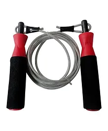 Wasan Steel Wire Adjustable Skipping Rope - Red Black