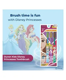 Duvon Disney Princess Kids Toothbrush Pack of 3  -  Multicolour