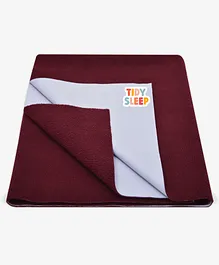TIDY SLEEP Waterproof Plastic Mattress Protection Sheet - Maroon