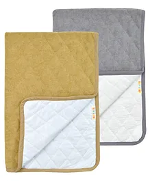Tidy Sleep Terry Bed Protector with Foam Pack of 2 - Beige Grey
