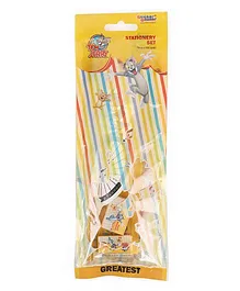 Sticker Bazaar Tom And Jerry Stationery Set Yellow -  Pack Of 5 Pieces 