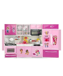 NHR 4 Door Station Kitchen Set with Openable Doors Sound and Lights Set of 6 Pieces - Pink