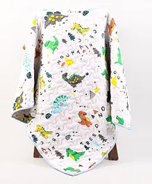 Moms Home Organic Cotton Baby AC Quilt Dinopark Print - Multicolour