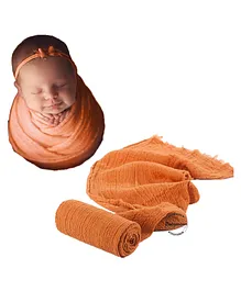 Babymoon Cheese Cloth Swaddle Wrap Photo Prop - Orange