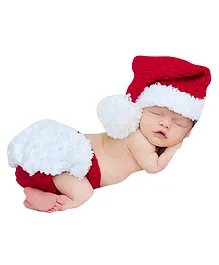Babymoon Christmas Santa Photoshoot Christmas Cap & Shorts Costume - Red