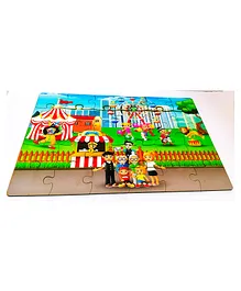 Fingo Brain Wooden Jumbo Jigsaw Circus Theme Multi color - 30 Pieces