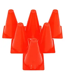 Toyshine Plastic Multicolored Stacking Cones Perfect for Sports Training Pack of 6- Orange