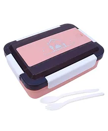 Spanker 4 Sections Box Thermal Stainless Steel Insulation Box Tableware Set Portable Tiffin Box 950 ml - Pink