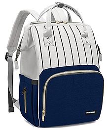 PACKNBUY Diaper Bag Backpack Stylish Stripe Pattern Baby Travel Bag  Dark Blue