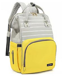 PACKNBUY Diaper Bag Backpack Stylish Stripe Pattern Baby Travel Bag  Yellow