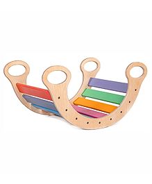 WoodBee Toys Rainbow Rocker Medium size Multicolour and Made of Wood