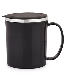 Sugar Homeware Frappe Stainless Steel Mug with Lid Black - 350 ml
