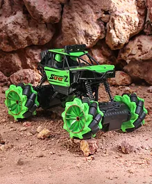 Rising Step Usb Chargeable Rock Crawler Remote Control Car with Light and Sound - Green