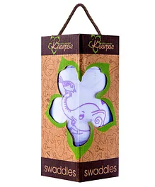 Kaarpas Premium Organic Cotton Muslin Baby Wrap Swaddle Adorable Elephant Small Size