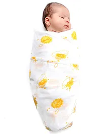  Kaarpas Premium Organic Cotton Muslin Baby Wrap Swaddle - Sun Small Size Size