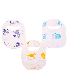 Karpaas Premium Organic Cotton Muslin Small Bib Pack Of 3 Up In The Sky (Colour May Vary)