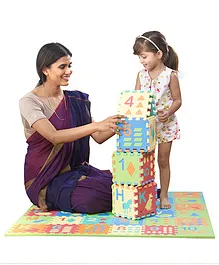 Funjoy Kids Puzzle Play Mat English Alphabets A to Z & Numbers 1 to 10 36 Tiles (Color May Vary)