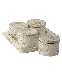 Selvel Unbreakable & Air Tight Dry Fruit Container Tray Set Pack of 4 430 ml - White