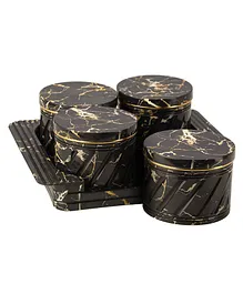 Selvel Unbreakable & Air Tight Dry Fruit Container Tray Set Pack of 4 430 ml - Black
