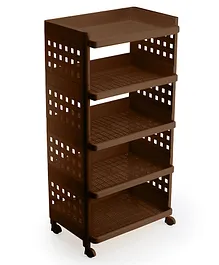 SELVEL 5 Layers Shelves Storage Racks Stand X Large - Dark Brown