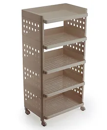 SELVEL 5 Layers Shelves Storage Racks Stand X Large -  Brown