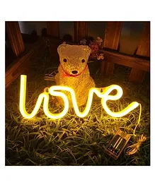 Crackles Love LED Neon Signs Night Lights Lamps Wall Art Decor - Yellow