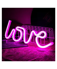 Crackles Love LED Neon Signs Night Lights Lamps Wall Art Decor - Pink
