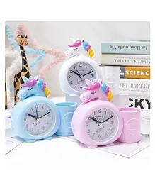 Crackles Unicorn Bedside Alarm Clock With Pencil Holder Decor (Color May Vary)